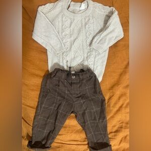 H&M sweater and pants set 12-18m